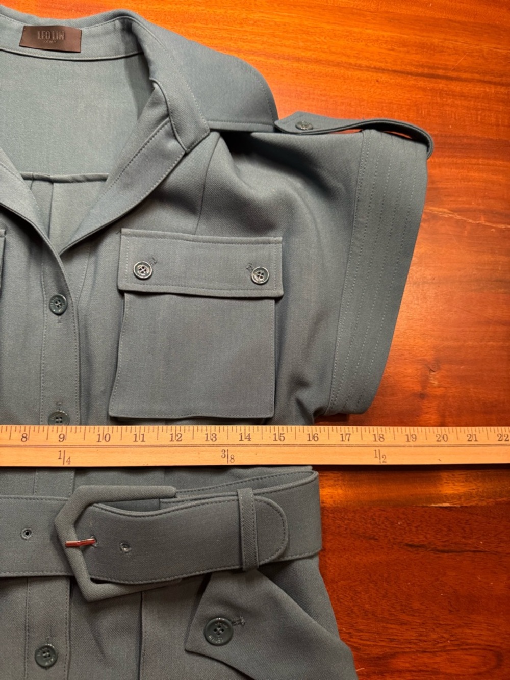 Leo Lin Audrey Short-Sleeve Pocket Midi Shirtdress | US 6 - Picture 5 of 9